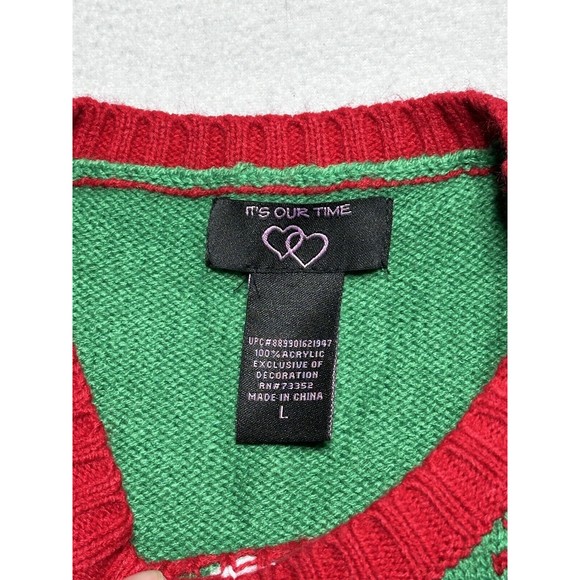 Pug Christmas Sweater It's Our Time Santa Christmas Present Large Youth Dog - Picture 4 of 11